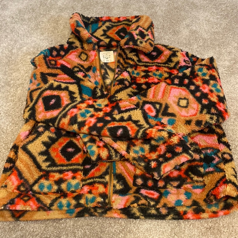 Billabong teddy bear fleece zip up